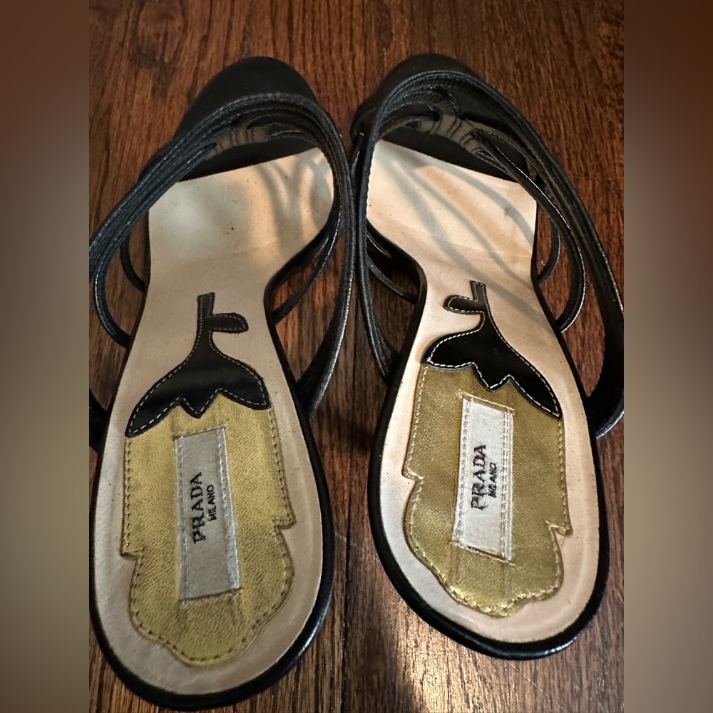 PRADA Strappy Leather Mules - Picture 4 of 10